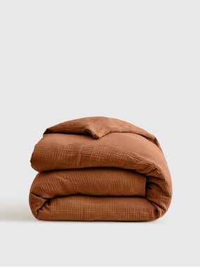 Quince Organic Cotton Airy Gauze Duvet Cover Queen Set